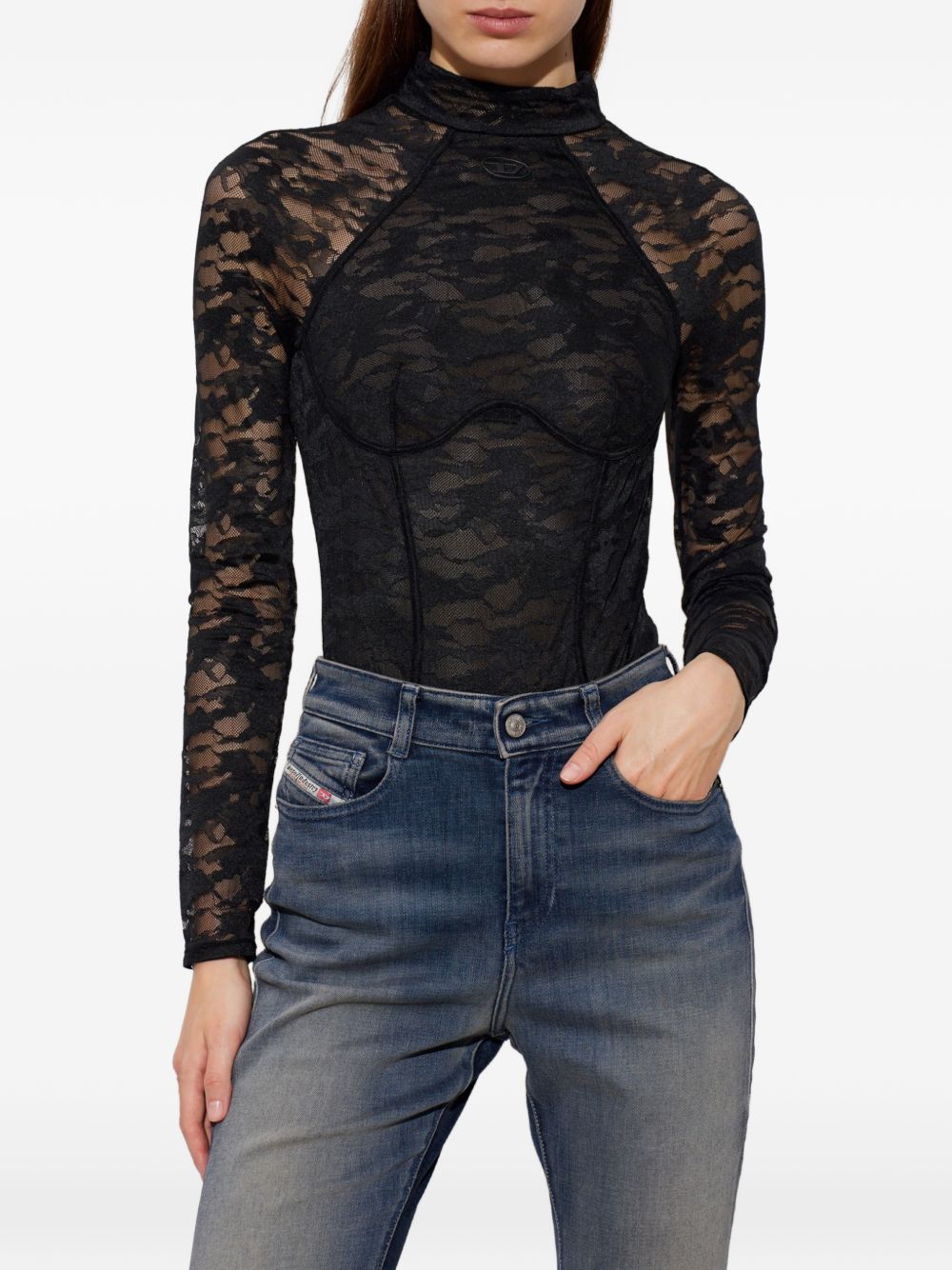 Body in pizzo vivian-utlt in nero Diesel - donna 