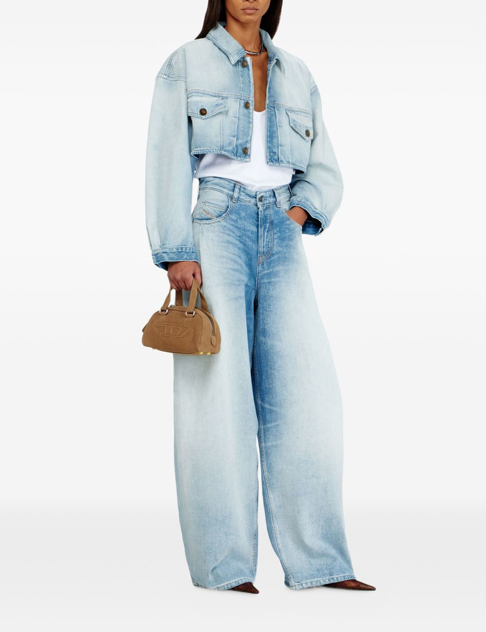 Giacca denim crop de-malley-s in celeste Diesel - donna 
