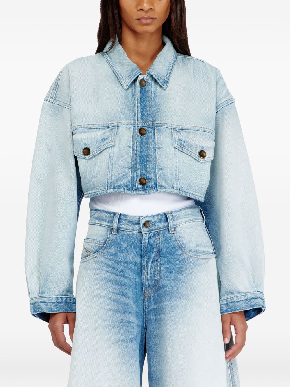Giacca denim crop de-malley-s in celeste Diesel - donna 