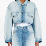 Giacca denim crop de-malley-s in celeste Diesel - donna 