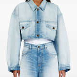 Giacca denim crop de-malley-s in celeste Diesel - donna 