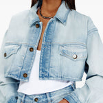 Giacca denim crop de-malley-s in celeste Diesel - donna 