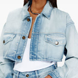Giacca denim crop de-malley-s in celeste Diesel - donna 