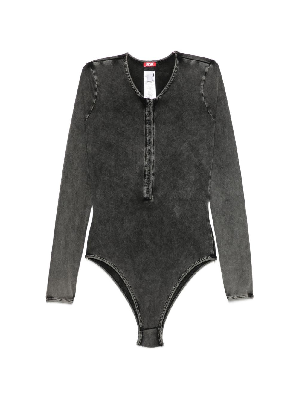 Body Fresya con bottoni sul davanti in nero 