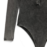 Body Fresya con bottoni in grigio 
