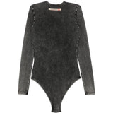 Body Fresya con bottoni in grigio 