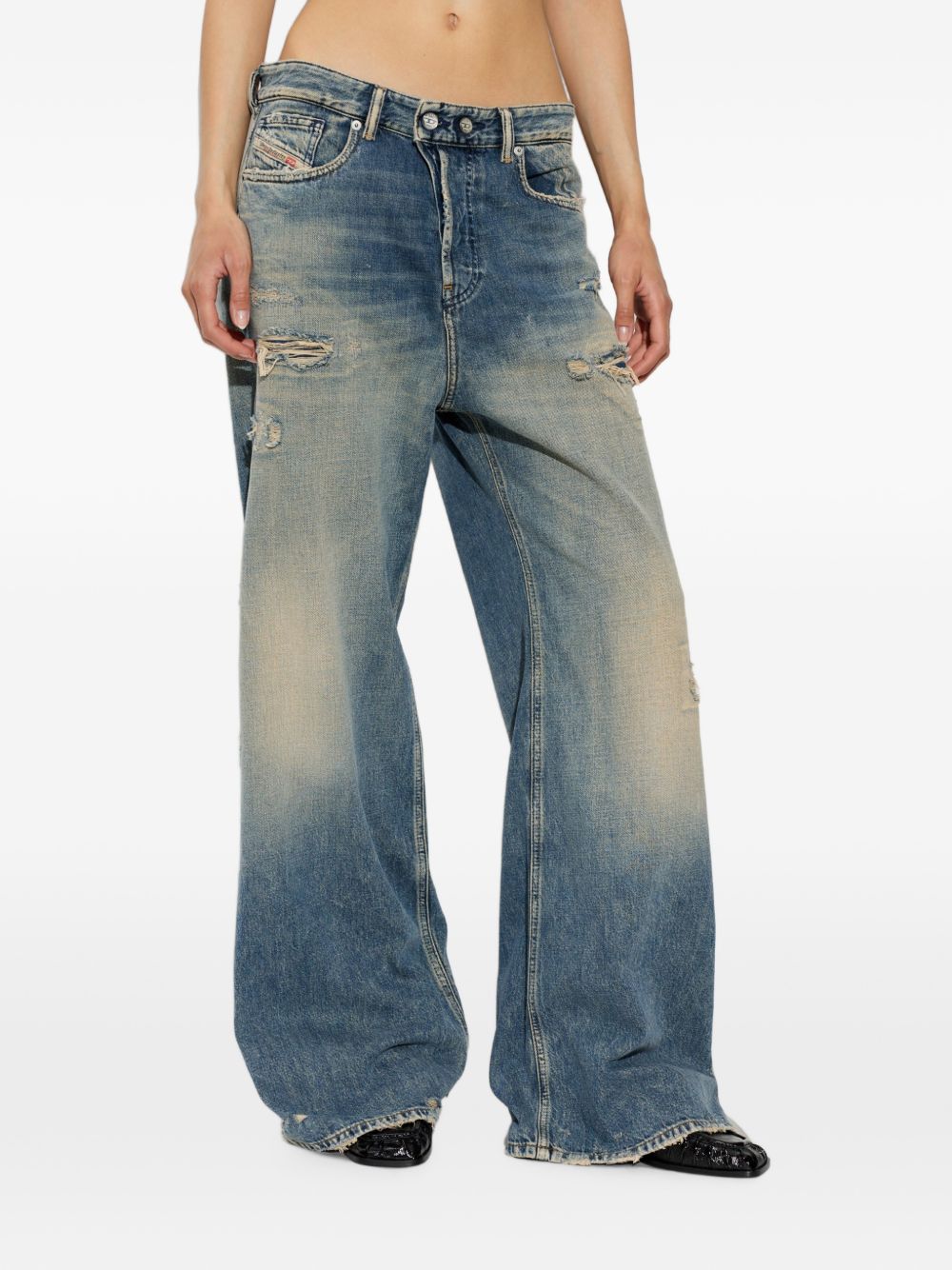Jeans effetto usurato d-sire-yu del 1996 in blu 