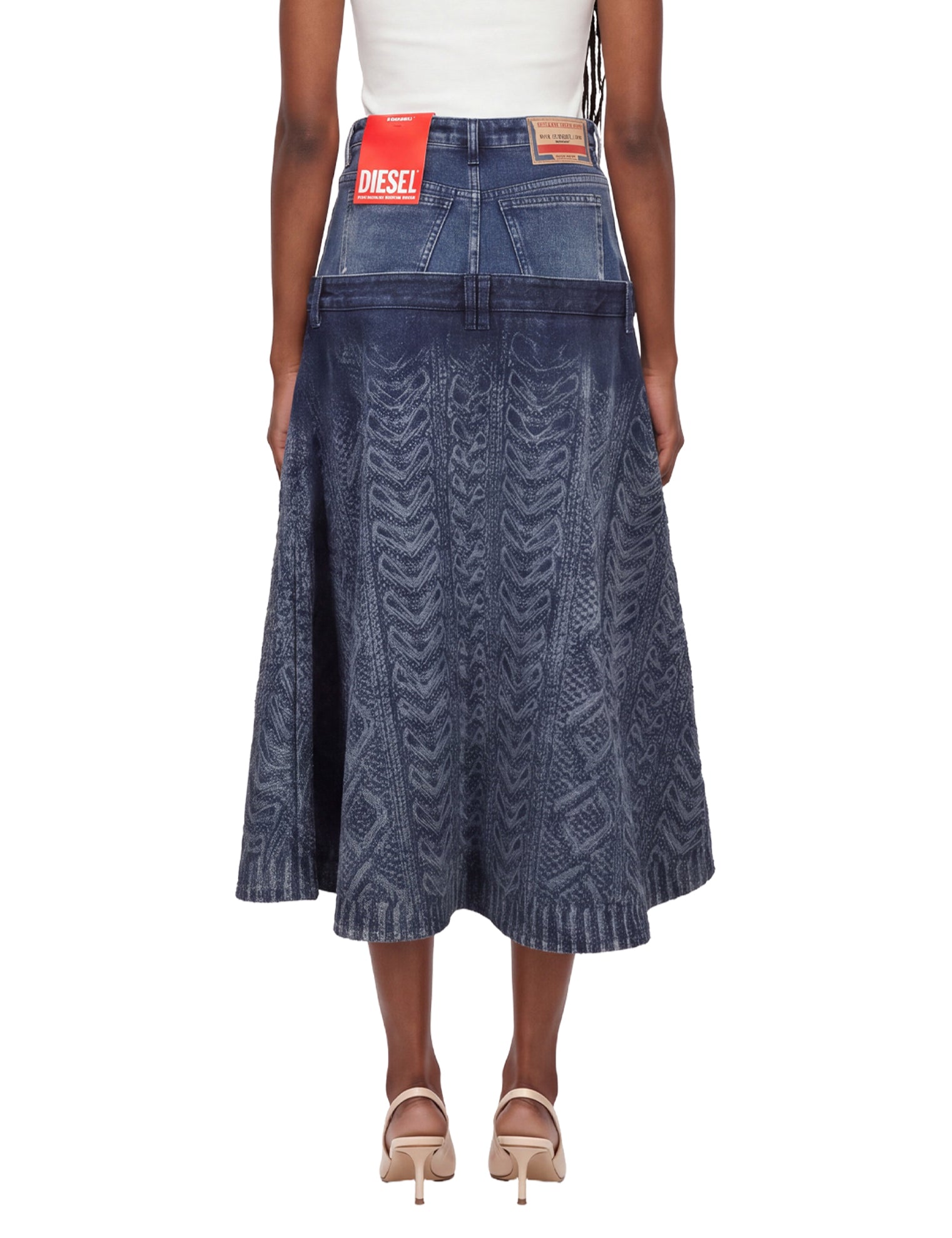 Gonna denim svasata de-vorya-s1 in blu 