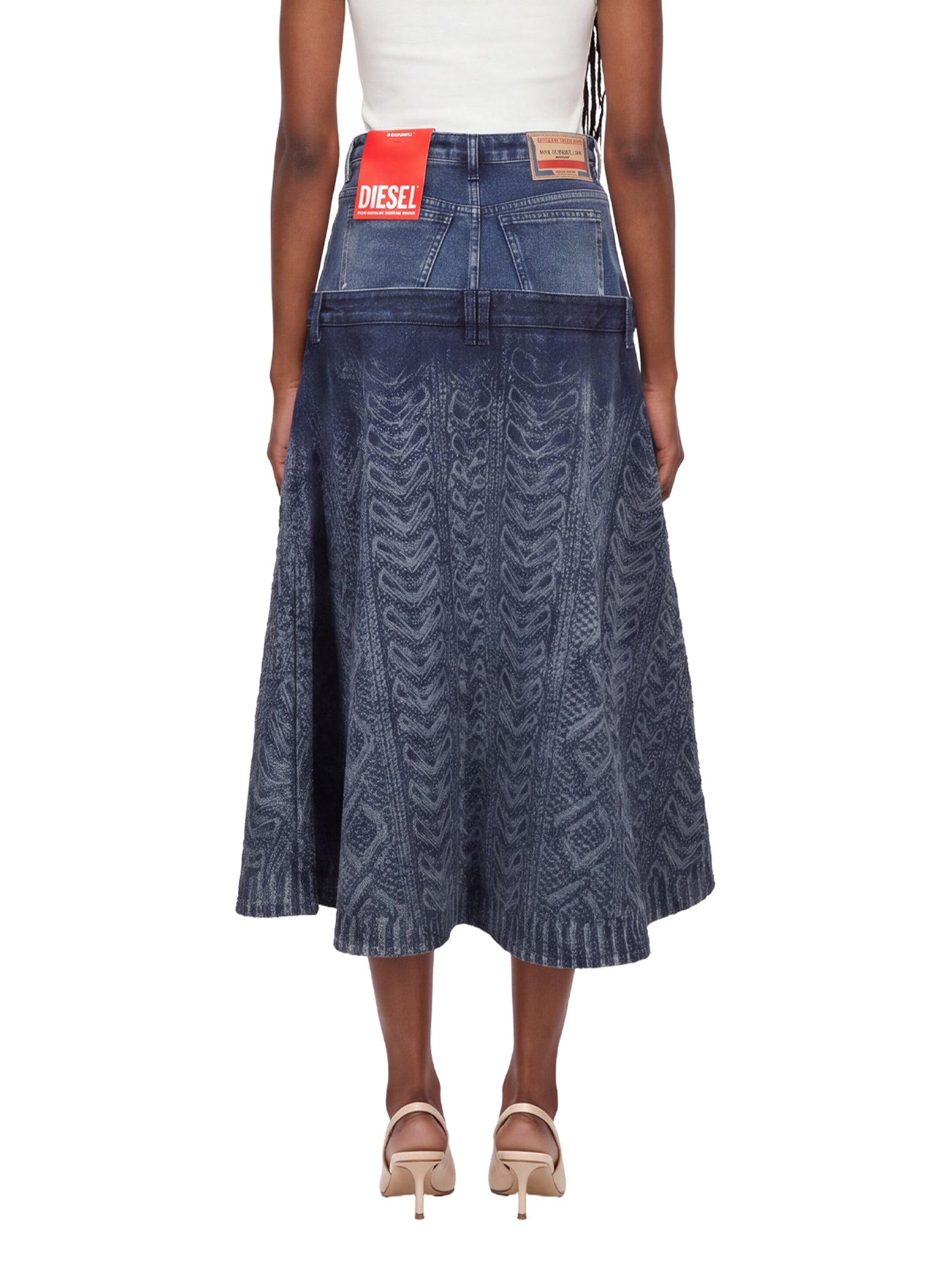 Gonna denim svasata de-vorya-s1 in blu 