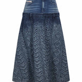 Gonna denim svasata de-vorya-s1 in blu 