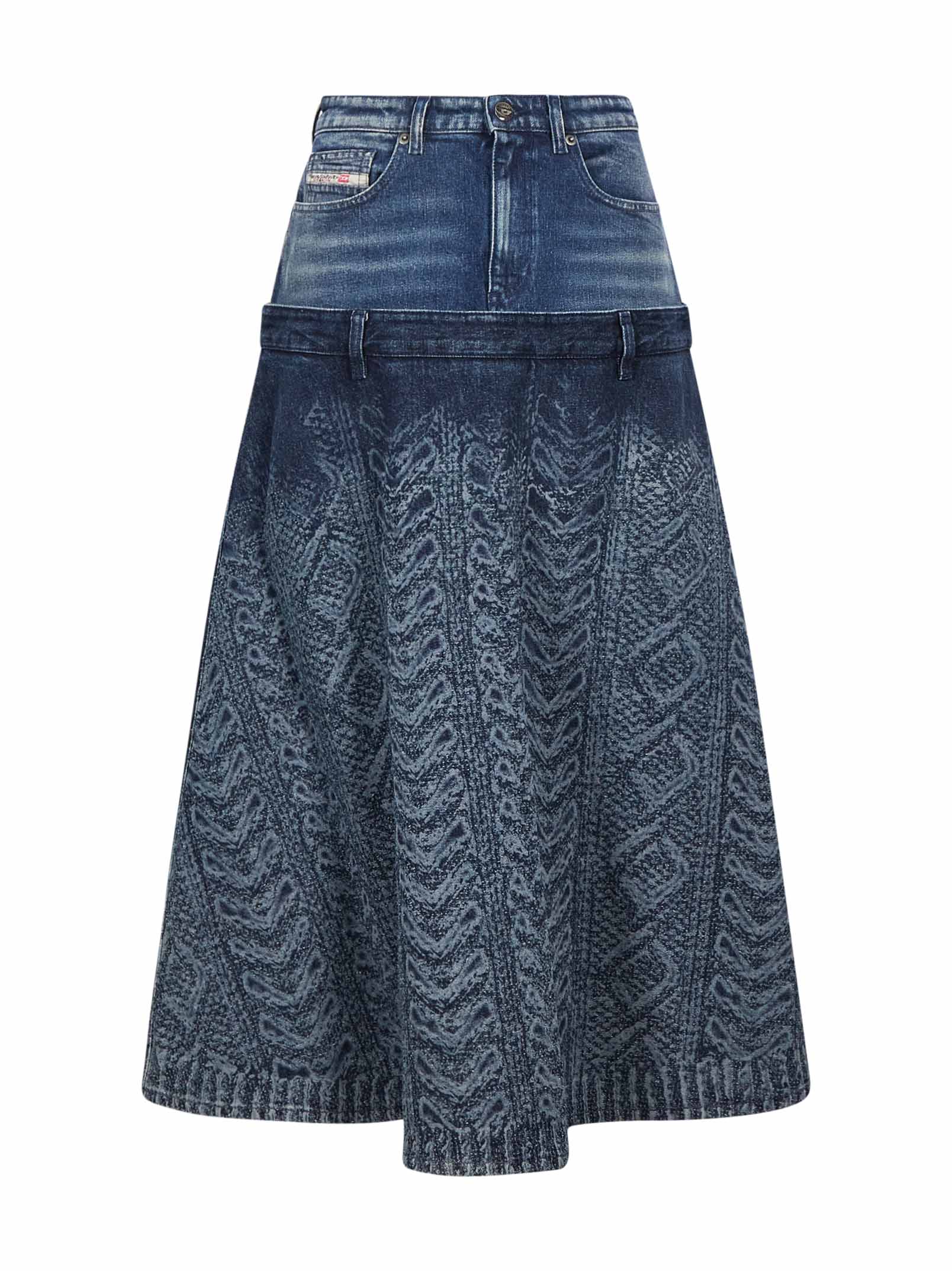 Gonna denim svasata de-vorya-s1 in blu 