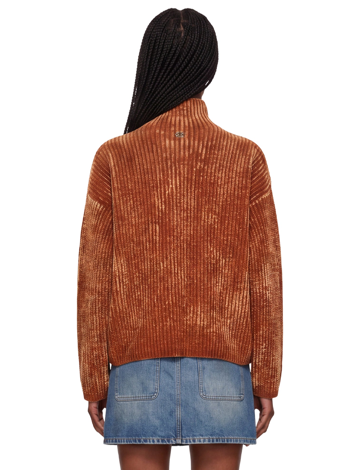 Maglione a collo alto m-amet in marrone 