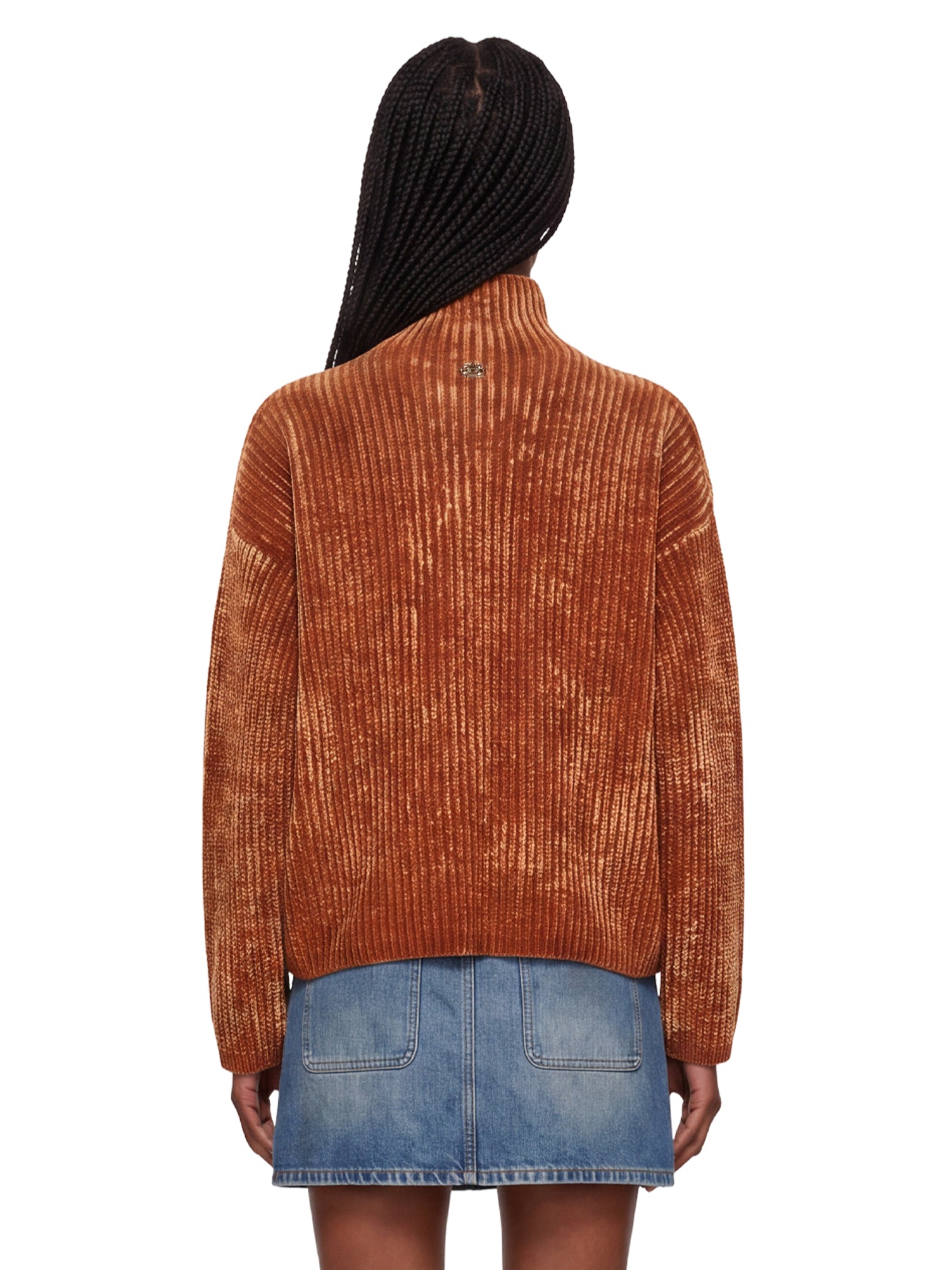 Maglione a collo alto m-amet in marrone 