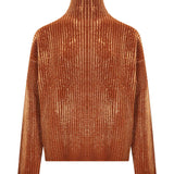 Maglione a collo alto m-amet in marrone 