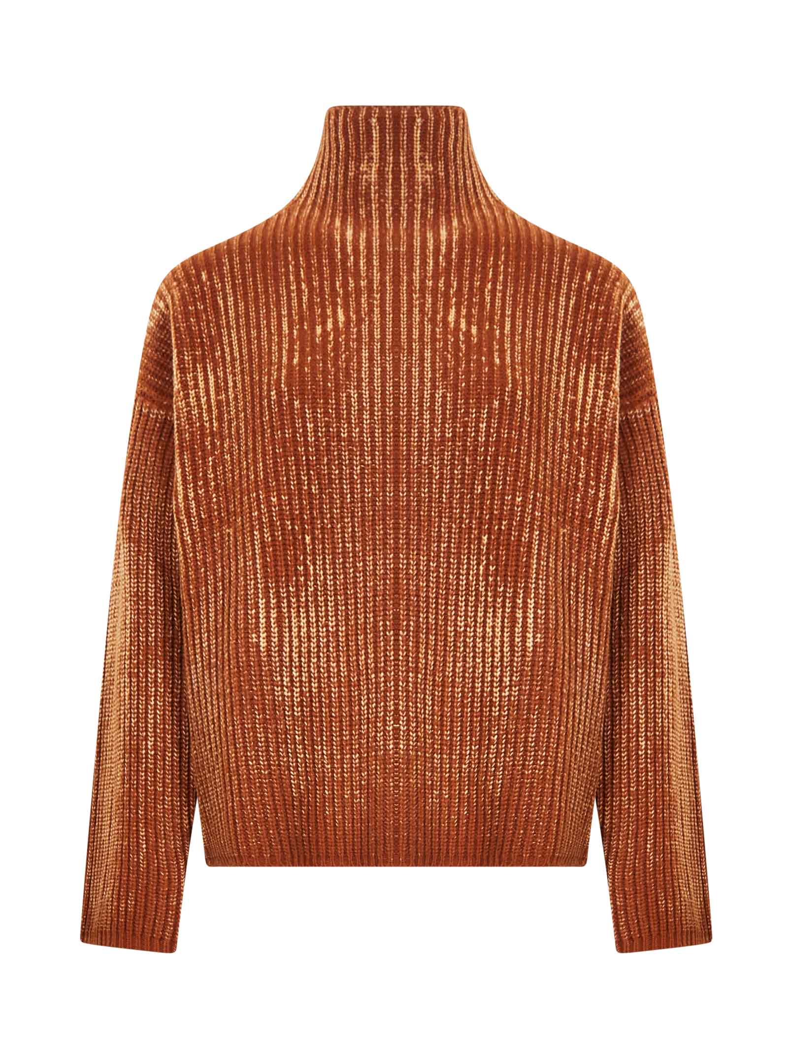 Maglione a collo alto m-amet in marrone 
