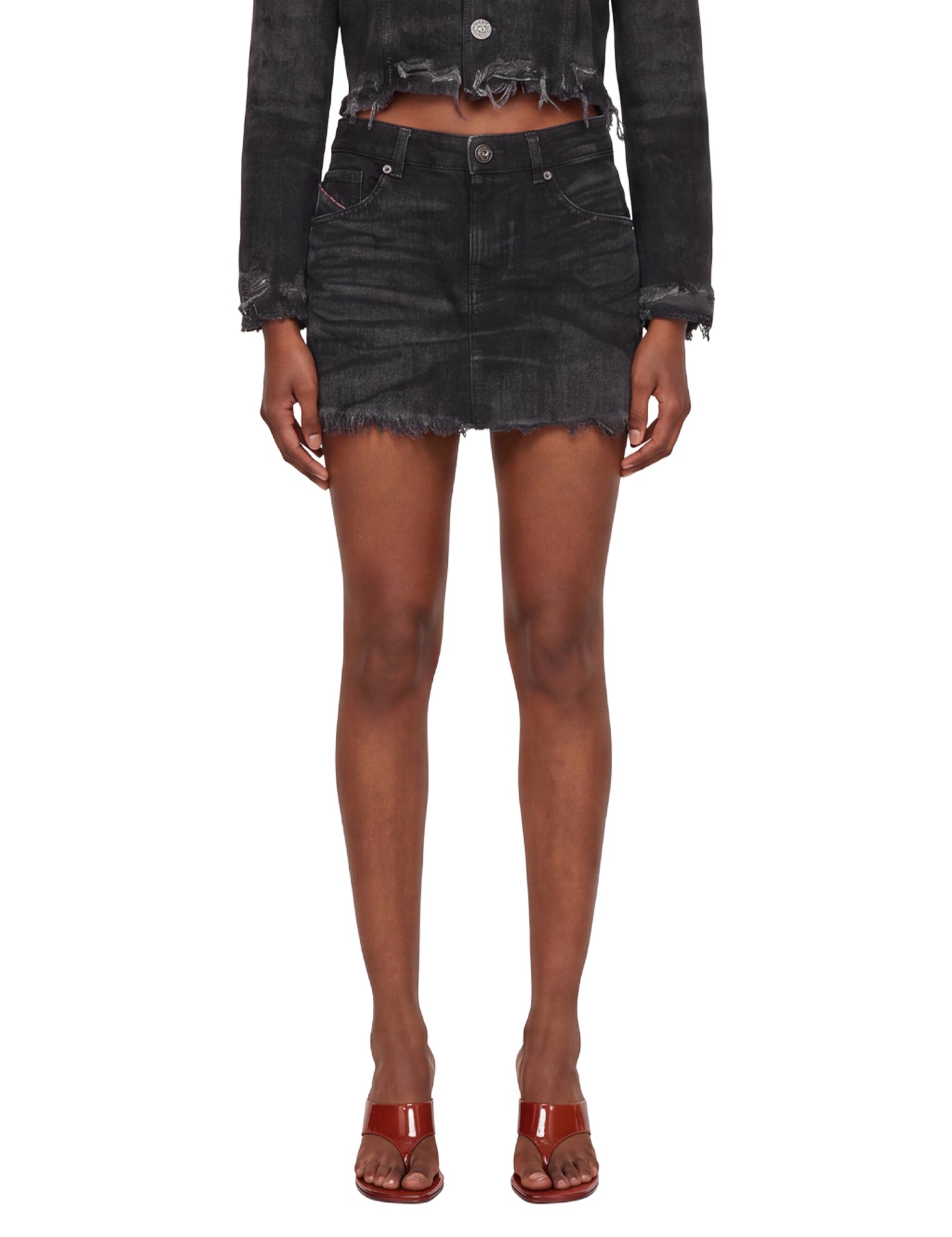 Gonna mini de-Ron in denim nero 