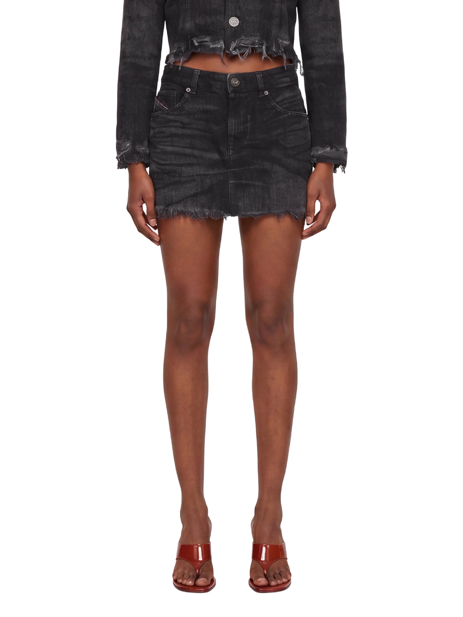 Gonna mini de-Ron in denim nero 