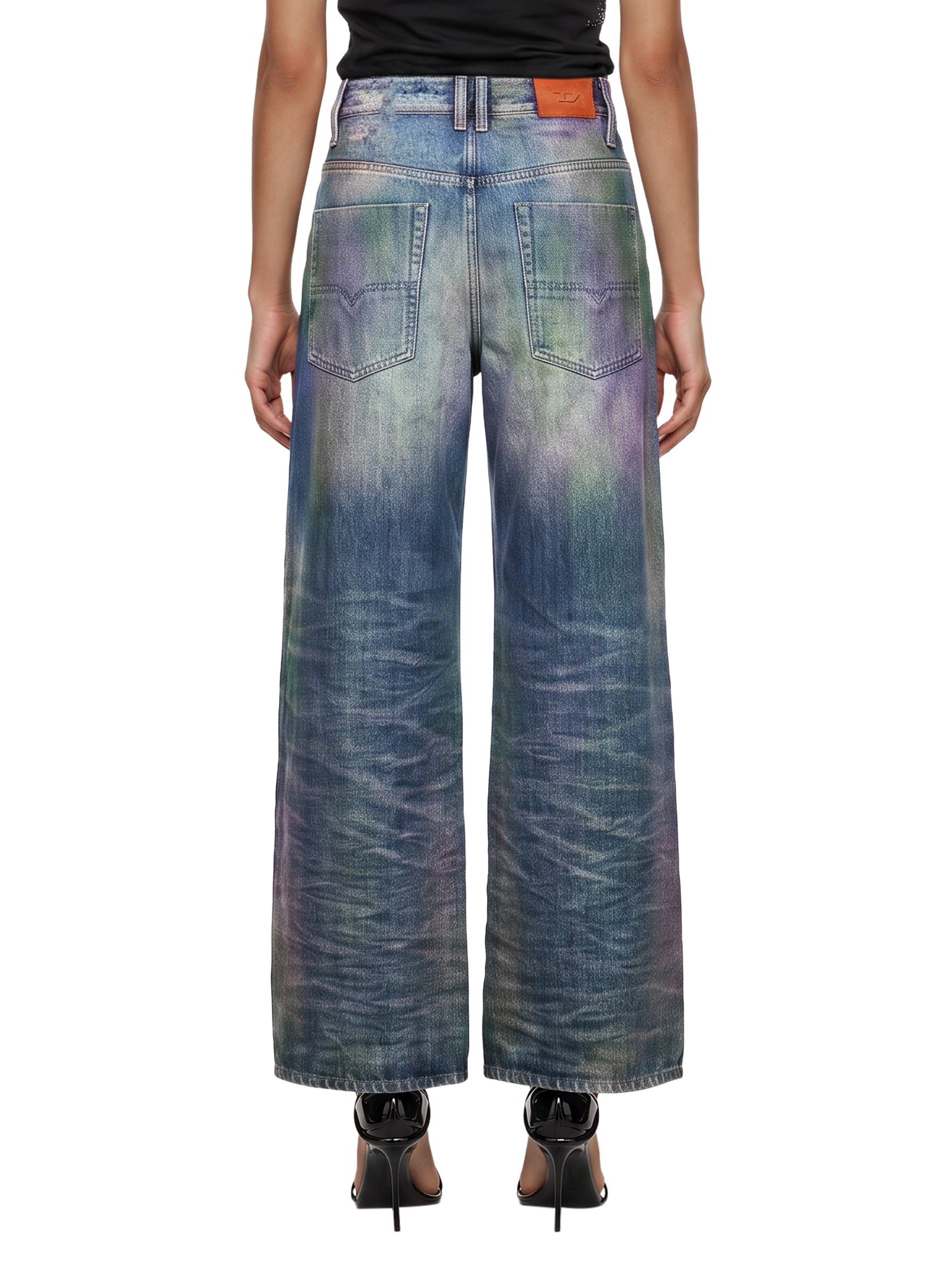 Jeans 1982 D-Hakou a gamba ampia in blu 