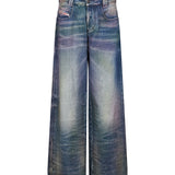 Jeans 1982 D-Hakou a gamba ampia in blu 