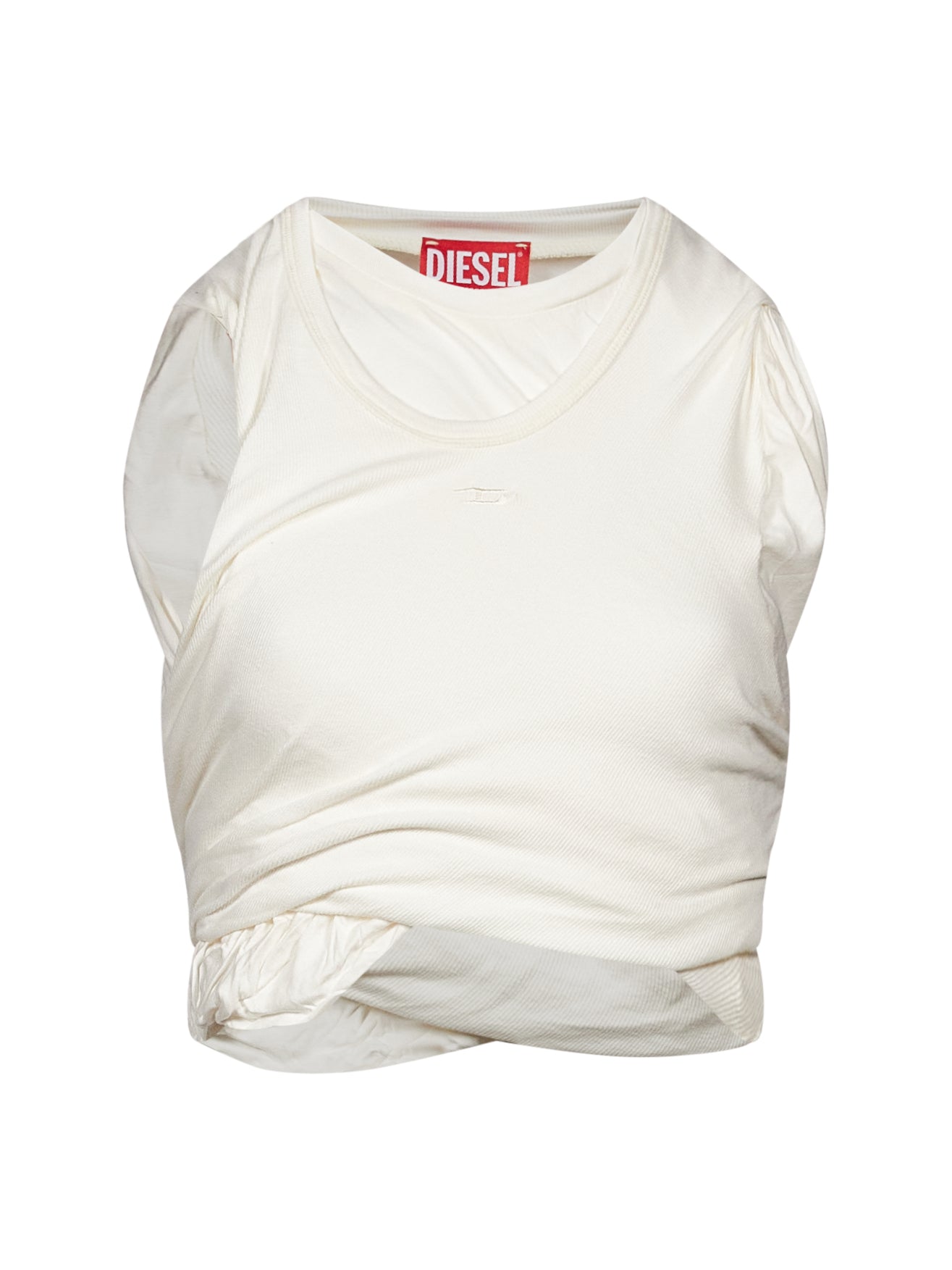 Top a costine Wisher in bianco 