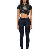Jeans D-Spika skinny in nero 