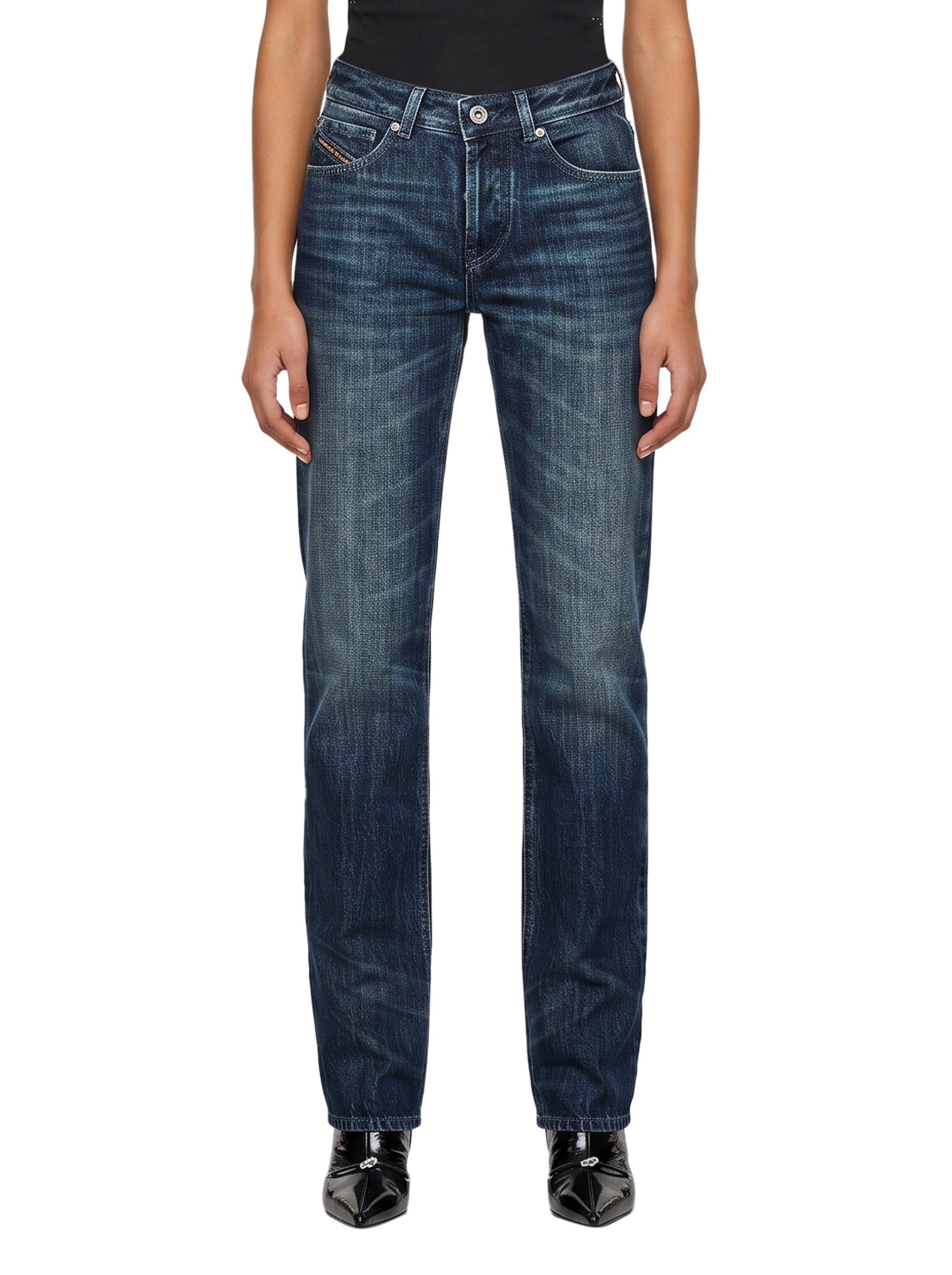 Jeans D-Liet a gamba dritta in blu 