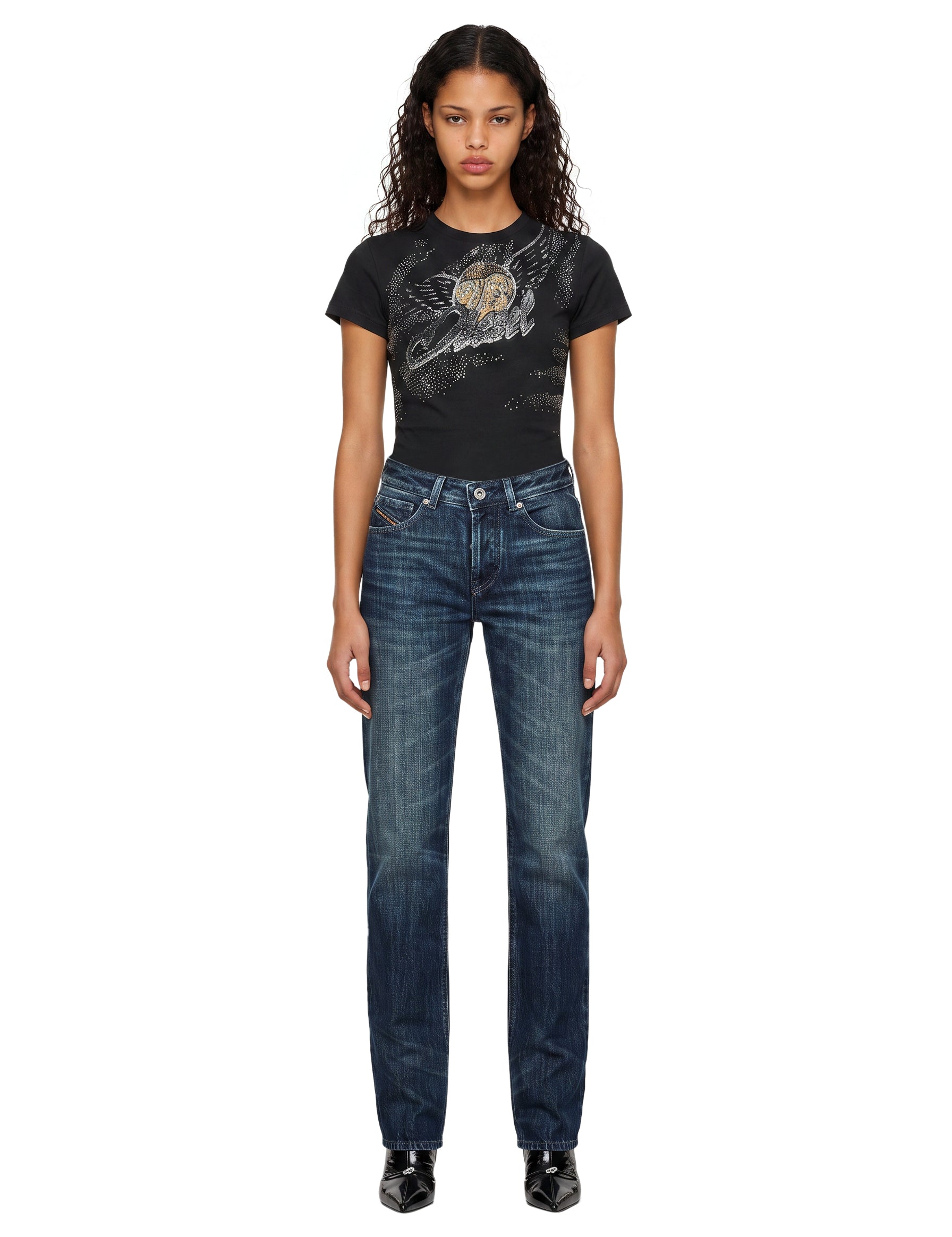 Jeans D-Liet a gamba dritta in blu 