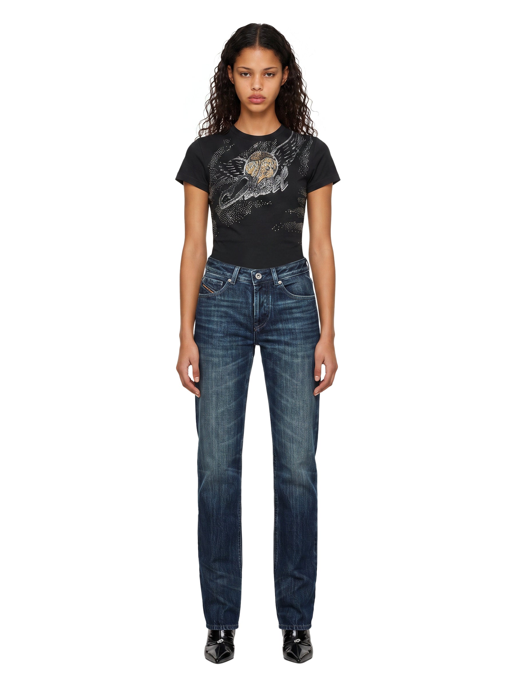 Jeans D-Liet a gamba dritta in blu 