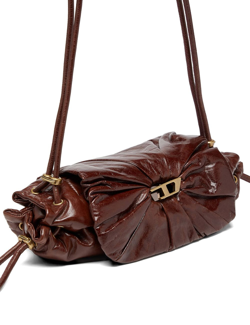 Borsa a spalla Scrunch-D in marrone 