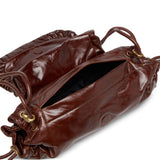 Borsa a spalla Scrunch-D in marrone 