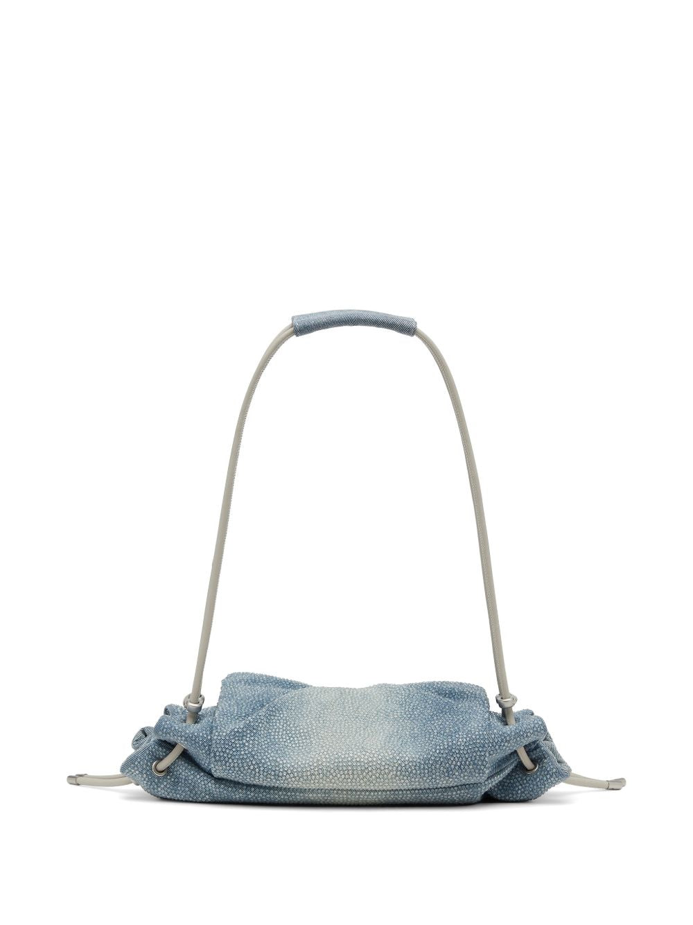 Borsa a spalla Scrunch-D con cristalli in blu 