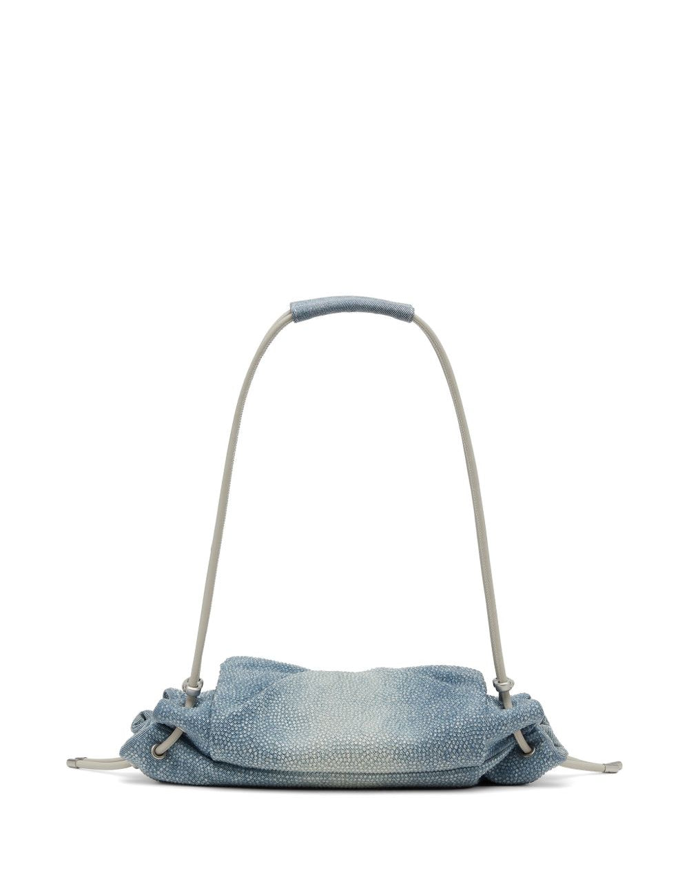 Borsa a spalla Scrunch-D con cristalli in blu 