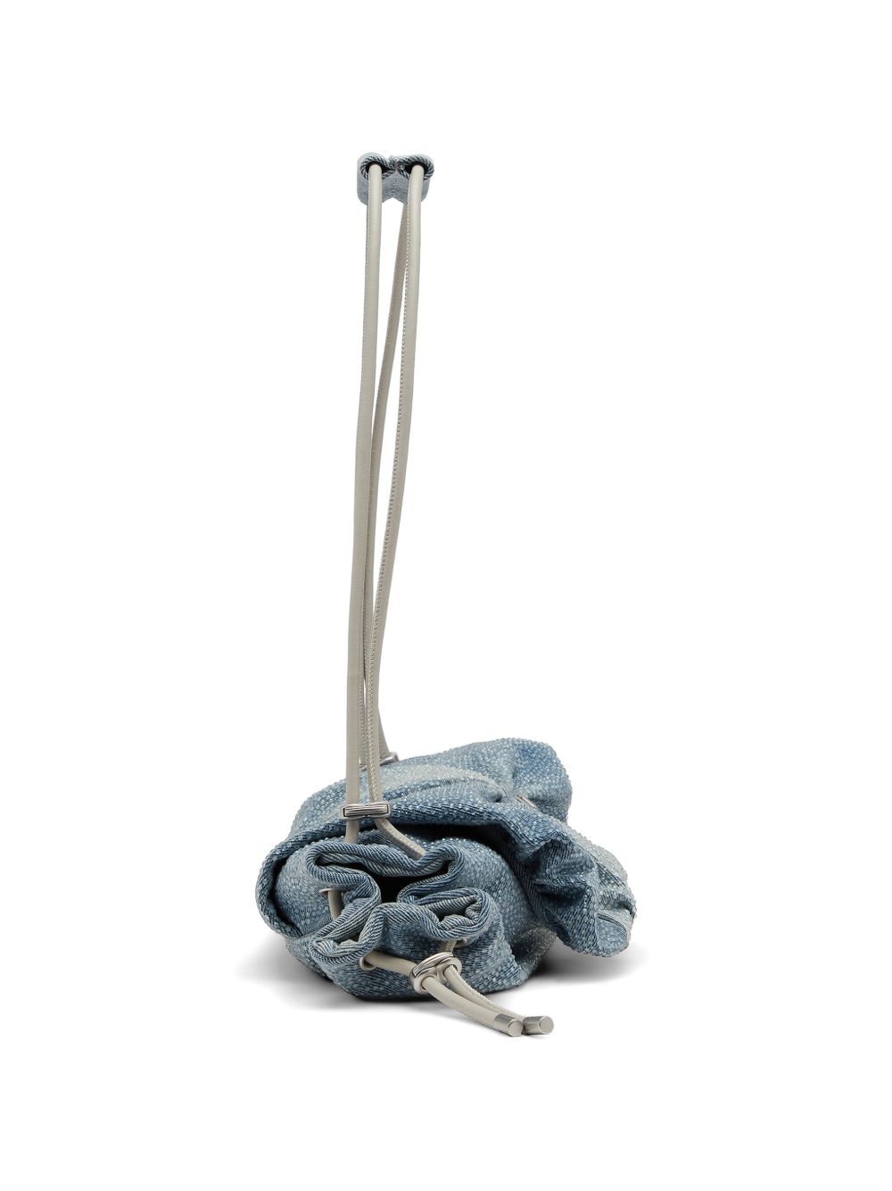Borsa a spalla Scrunch-D con cristalli in blu 