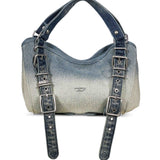 Borsa a mano denim D-One  in blu 