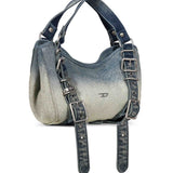Borsa a mano denim D-One  in blu 