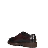 Derby stringata in nero e bordeaux 