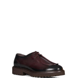 Derby stringata in nero e bordeaux 