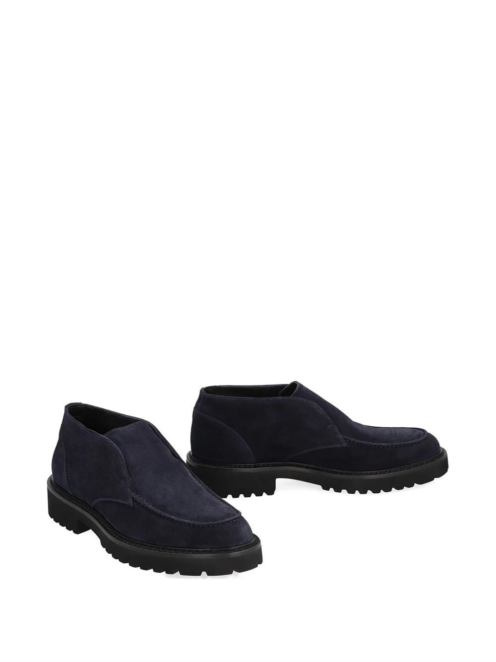 Derby senza lacci in pelle scamosciata in nero 