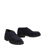 Derby senza lacci in pelle scamosciata in nero 