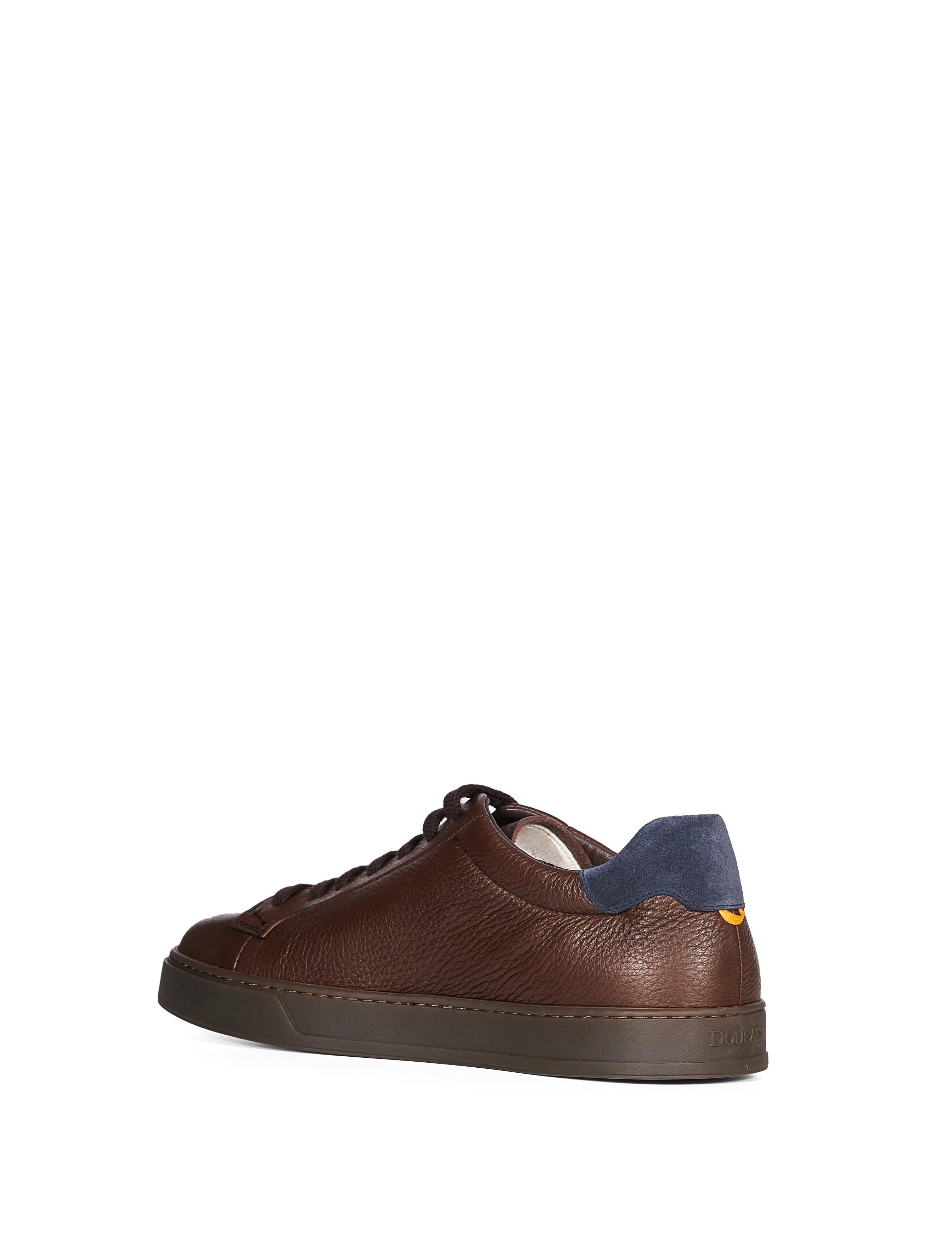 Sneakers in pelle marrone e blu 
