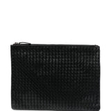 Borsa clutch intrecciata in nero 