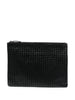 Borsa clutch intrecciata in nero