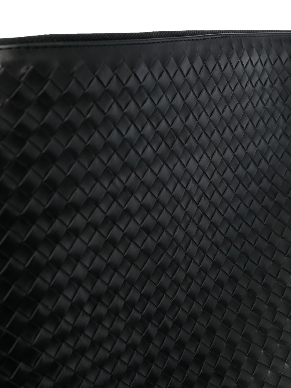 Borsa clutch intrecciata in nero 