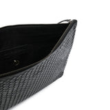 Borsa clutch intrecciata in nero 