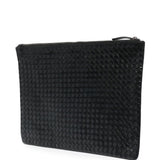 Borsa clutch intrecciata in nero 