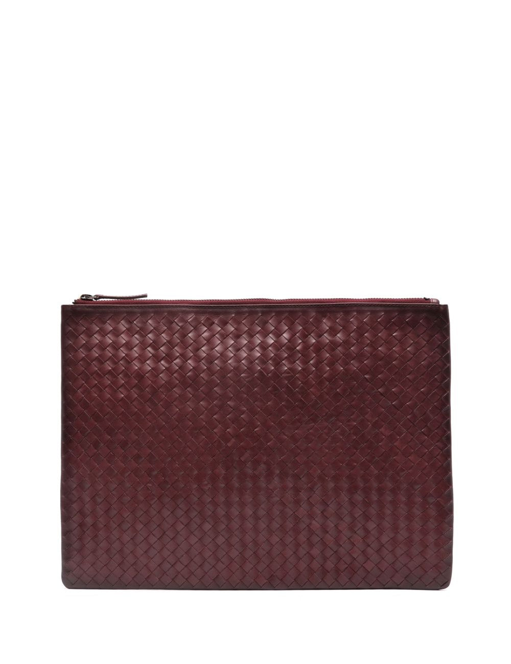 Borsa clutch intrecciata in bordeaux 