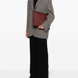 Borsa clutch intrecciata in bordeaux 