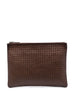 Borsa clutch intrecciata in marrone