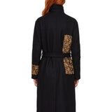 Cappotto Rain con ricamo floreale in nero 