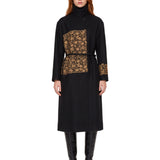 Cappotto Rain con ricamo floreale in nero 